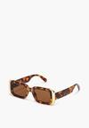 Brązowe Okulary z Grubymi Oprawkami w Retro Stylu Isonitte