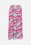 Różowe Wiskozowe Spodnie o Luźnym Fasonie w Ornamentalny Print Lulione