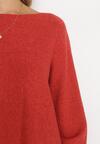Czerwony Sweter z Długim Rękawem Shi
