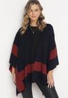 Granatowy Niezapinany Kardigan Ponczo Oversize Shelsie