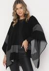 Czarny Niezapinany Kardigan Ponczo Oversize Shelsie