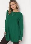 Zielony Sweter z Frędzlami i Luźnymi Rękawami Alijah