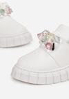 Białe Wsuwane Sneakersy z Kolorowymi Kryształkami Phedara