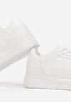 Białe Sneakersy przed Kostkę na Grubej Podeszwie Oshime