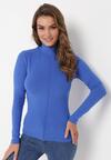 Niebieski Sweter Golf o Dopasowanym Kroju Ryler