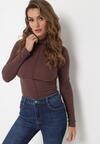 Brązowy Sweter Golf o Dopasowanym Kroju Ryler