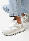 Białe Sneakersy na Grubej Podeszwie Minba