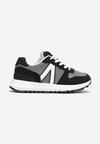 Czarne Sneakersy Ozdobione Wstawkami Anguethan