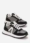 Czarne Sneakersy Ozdobione Wstawkami Anguethan