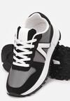 Czarne Sneakersy Ozdobione Wstawkami Anguethan