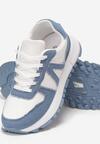 Biało-Niebieskie Sneakersy Ozdobione Wstawkami Anguethan