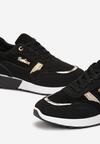 Czarne Sneakersy Ozdobione Brokatem Nephela