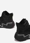 Czarne Sznurowane Sneakersy na Masywnej Podeszwie Sligga