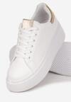 Biało-Złote Sneakersy na Platformie Rilame