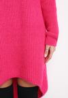 Fuksjowa Luźna Sukienka Sweterkowa Vaelia