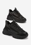Czarne Sneakersy na Grubej Podeszwie w Cyrkonie Incolea