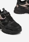 Czarne Sneakersy w Cyrkonie na Grubej Podeszwie Daniattas