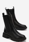 Czarne Botki na Grubej Podeszwie Inesol