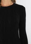 Czarny Sweter w Warkoczykowy Splot Asmani