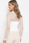 Biała Bluzka z Ażurową Wstawką Fatise