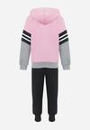 Różowo-Szary 2-częściowy Komplet Dresowy z Bluzą i Spodniami Kilbo