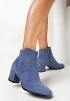 Niebieskie Botki na Niskim Słupku z Cholewką za Kostkę Ivare