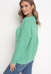 Zielony Sweter z Ozdobnym Splotem Pogaria