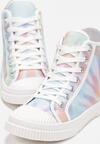 Niebiesko-Różowe Sznurowane Trampki w Stylu Tie-Dye na Płaskiej Żłobionej Podeszwie Locines