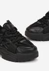 Czarne Sneakersy na Grubej Podeszwie Vasica