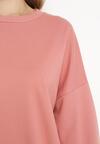 Różowa Bawełniana Bluza Oversize Fanelu