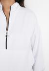 Biały Bawełniany 2-Częściowy Komplet Dresowy Bluza z Suwakiem i Spodnie z Gumką Inarra