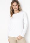 Biała Bluzka z Prążkowanej Dzianiny Bikafesa