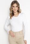 Biała Bluzka z Prążkowanej Dzianiny Bikafesa