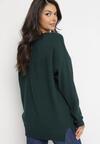 Ciemnozielony Sweter z Rękawem Nietoperz Anfrei