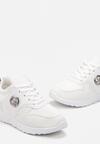 Białe Sneakersy z Metalicznymi Wstawkami Essme