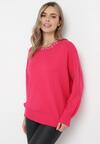 Fuksjowy Kaszmirowy Sweter w Cyrkonie Varelia
