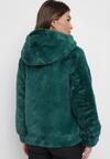 Ciemnozielona Kurtka Futerko Teddy Oversize Denon