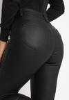 Czarne Modelujące Spodnie Skinny z Imitacji Skóry Natividade