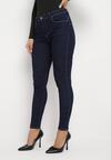 Granatowe Jeansy Skinny z Efektem Push Up Comino