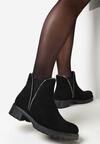 Czarne Botki z Wstawką w Cyrkonie Papines