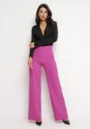 Ciemnofioletowe Spodnie Szerokie High Waist Iners
