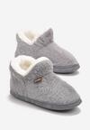 Szare Kapcie za Kostkę z Miękkiego Futerka Edelmines
