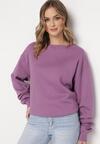 Jasnofioletowa Ocieplana Bluza Oversize Lhea