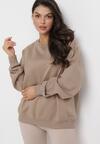 Ciemnobeżowa Ocieplana Bluza Oversize Lhea