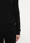 Czarny 2-częściowy Komplet Dzianinowy ze Swetrem i Spodniami Sieslia