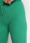 Zielone Spodnie Dresowe z Szerokimi Prążkowanymi Nogawkami Romese