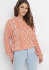 Pomarańczowy Sweter z Ozdobną Kolorową Nicią Gabriani