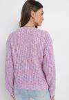 Fioletowy Sweter z Ozdobną Kolorową Nicią Gabriani