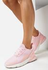Różowe Buty Sportowe z Siateczkowymi Wstawkami Afnira