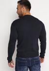 Granatowy Sweter o Klasycznym Fasonie z Wełną Patrilla